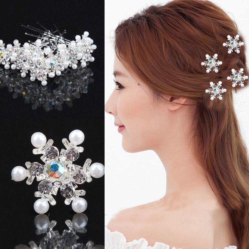 Kẹp Tóc Hoa Tuyết WMES15H Cho Cô Dâu