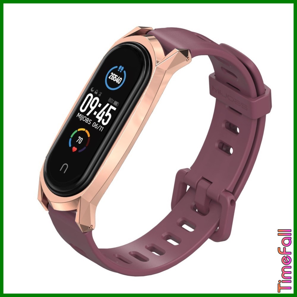 Dây đeo silicon mặt kim loại GT Miband 4, miband 3 chính hãng MIJOBS, dây đeo thay thế Mi Band 4, Mi band 3 GT MIJOBS