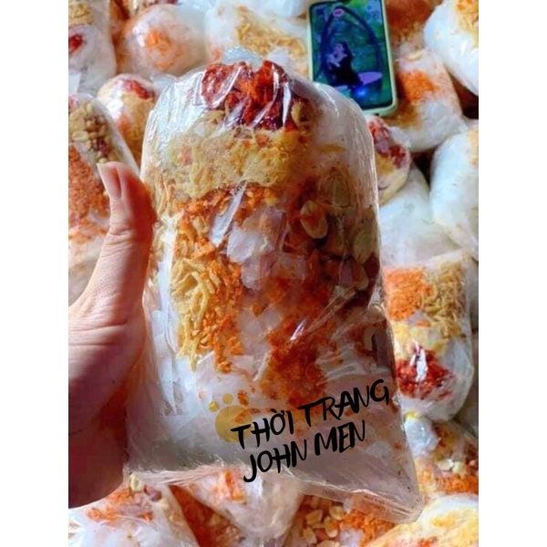 BÁNH TRÁNG TRỘN THẬP CẨM TOPPING CHÀ BÔNG - CÓ SỐT KÈM VÀ QUẤT