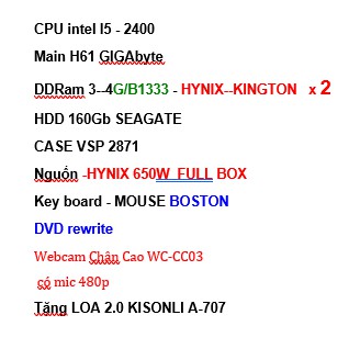 MÁY TÍNH BÀN CHO HỌC SINH HỌC TẬP ONLINE -CPU I 5 -WEBCAM-TẶNG LOA- | BigBuy360 - bigbuy360.vn