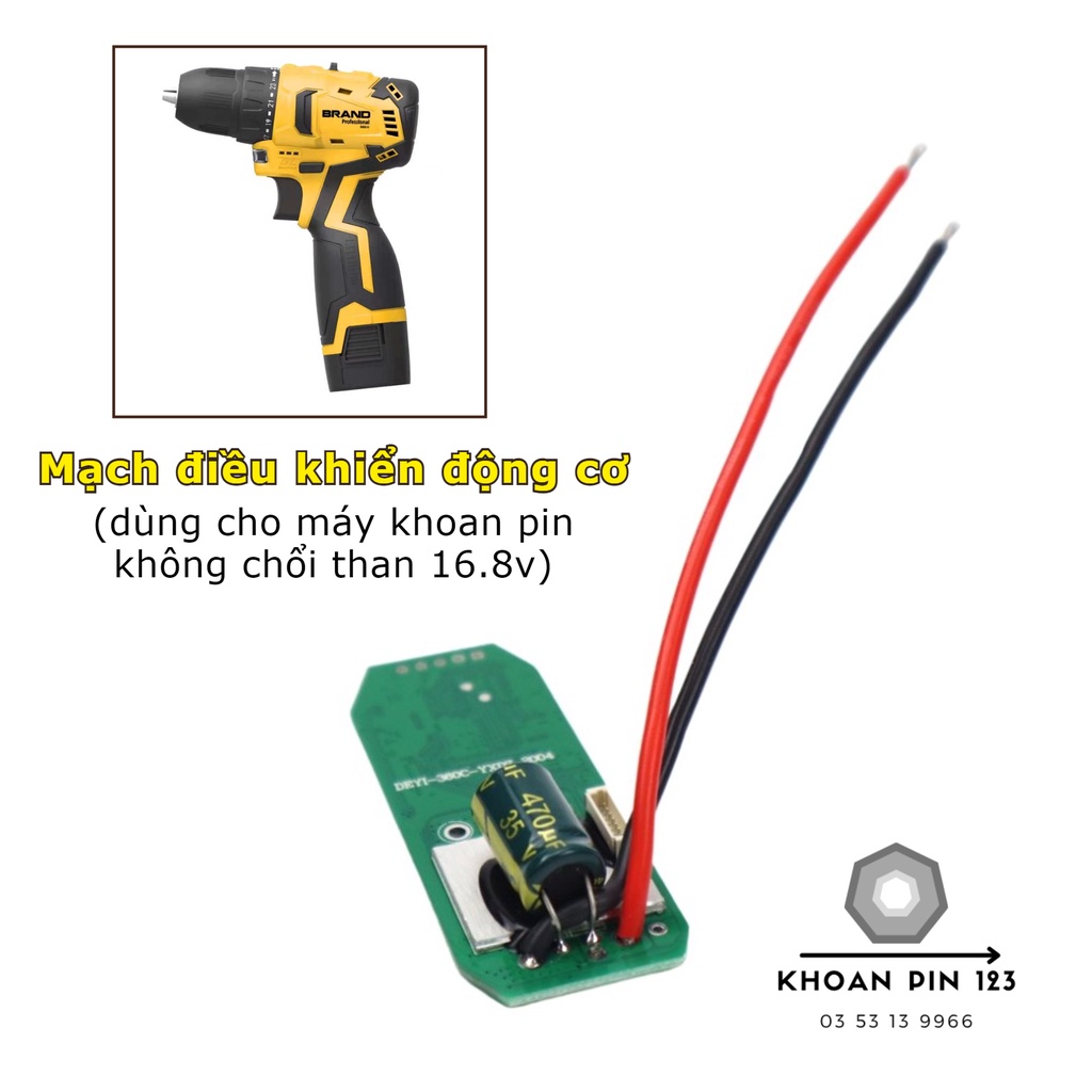 Mạch điều khiển động cơ máy khoan bắt vít không chổi than 16.8v thông dụng