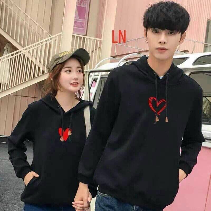 Áo nỉ đôi nhóm hoodie nam nữ, vải nỉ lót lông cực ấm