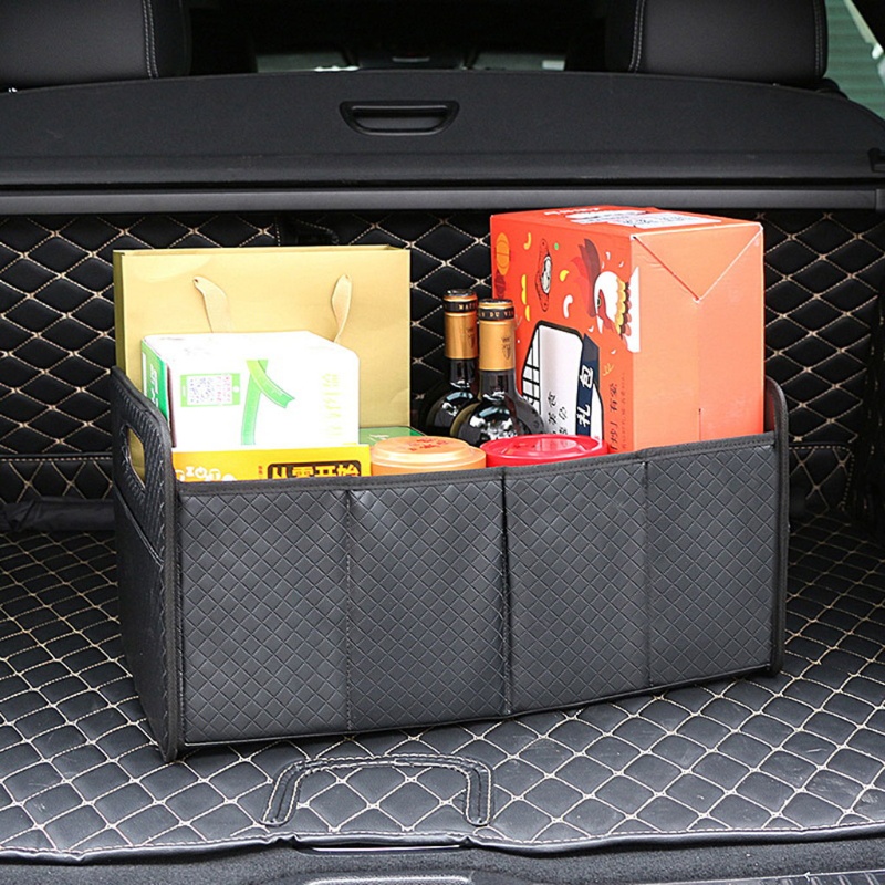 Hộp Đựng Đồ Bằng Da Màu Đen Gấp Lại Được Tiện Lợi Dành Cho Gara Xe Hơi