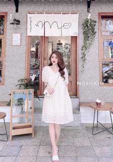 VÁY BÈO TẦNG TAY LỠ