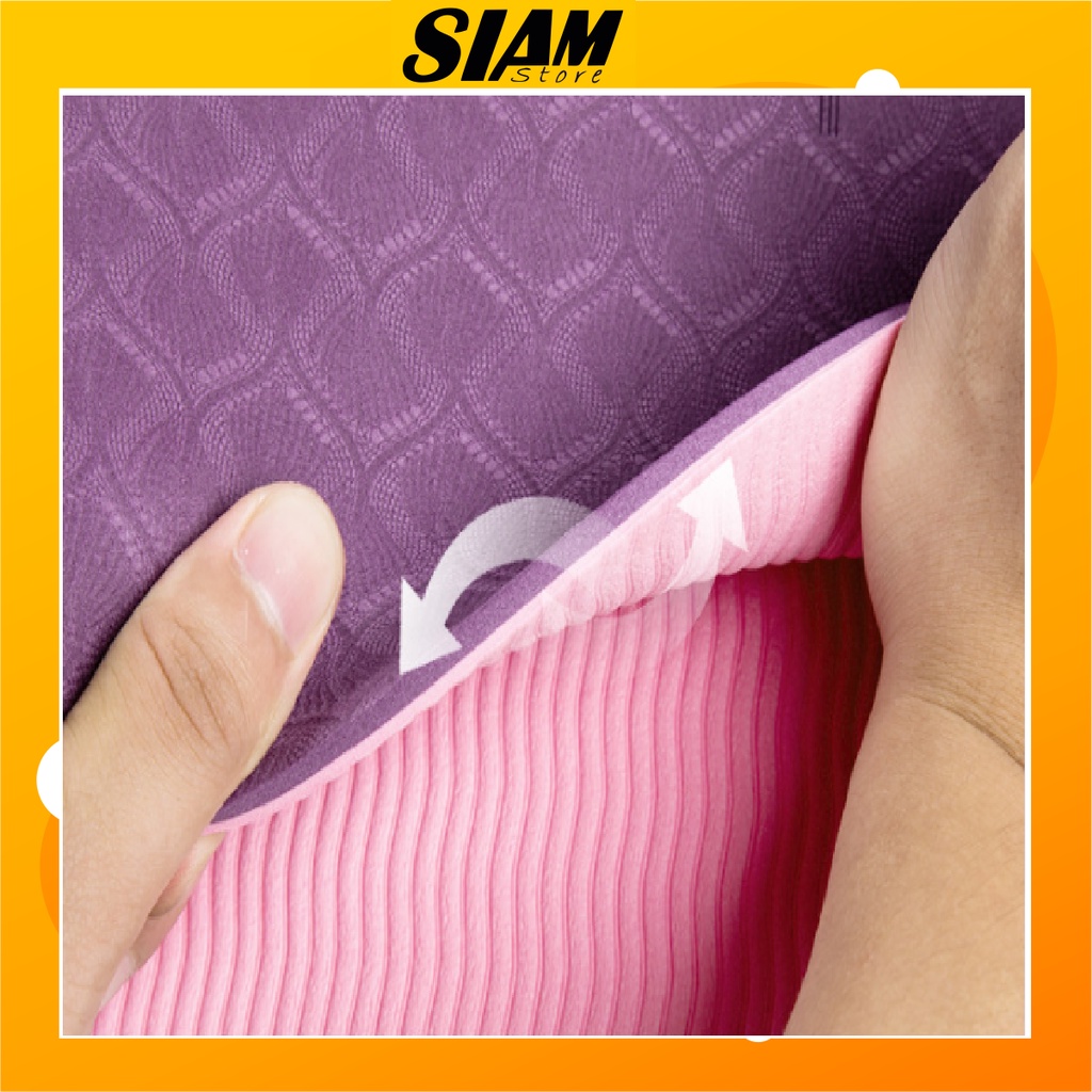 THẢM TẬP YOGA ĐỊNH TUYẾN TPE 2 LỚP CHỐNG TRƯỢT CAO CẤP  SIAM SPORT