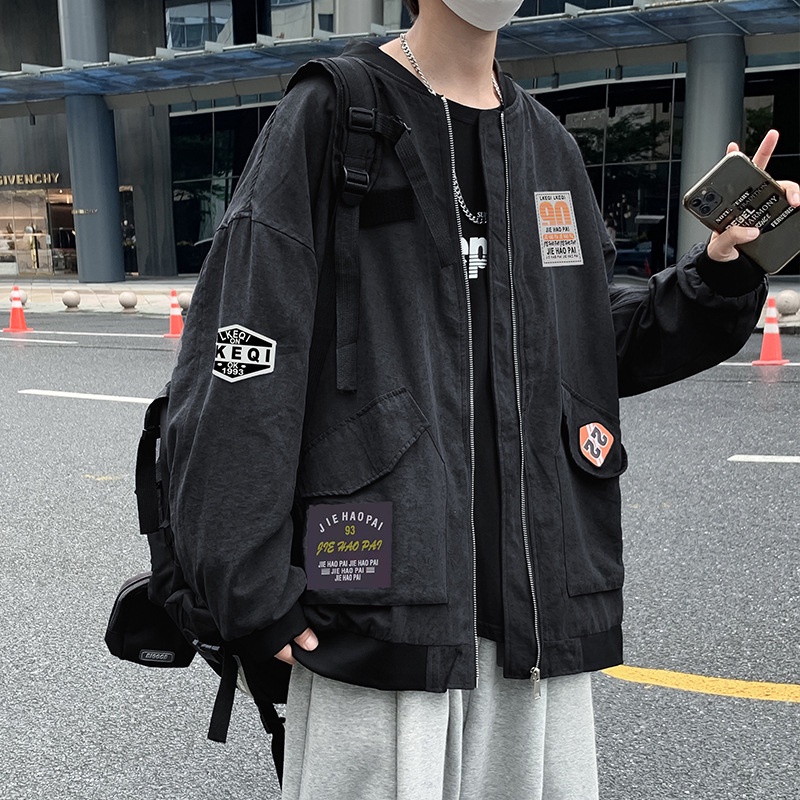 Áo Khoác Phong Cách Hip Hop Đường Phố Nhật Bản Cá Tính Thời Trang Thu Xuân Dành Cho Nam