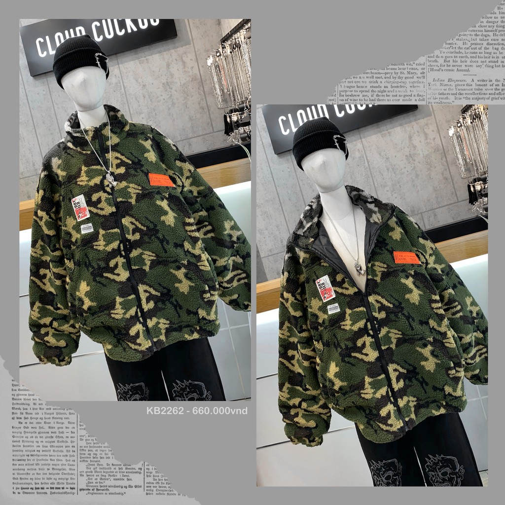 Áo Khoác Bông Camo Lót Trám Bông - Mã Số: KB2262