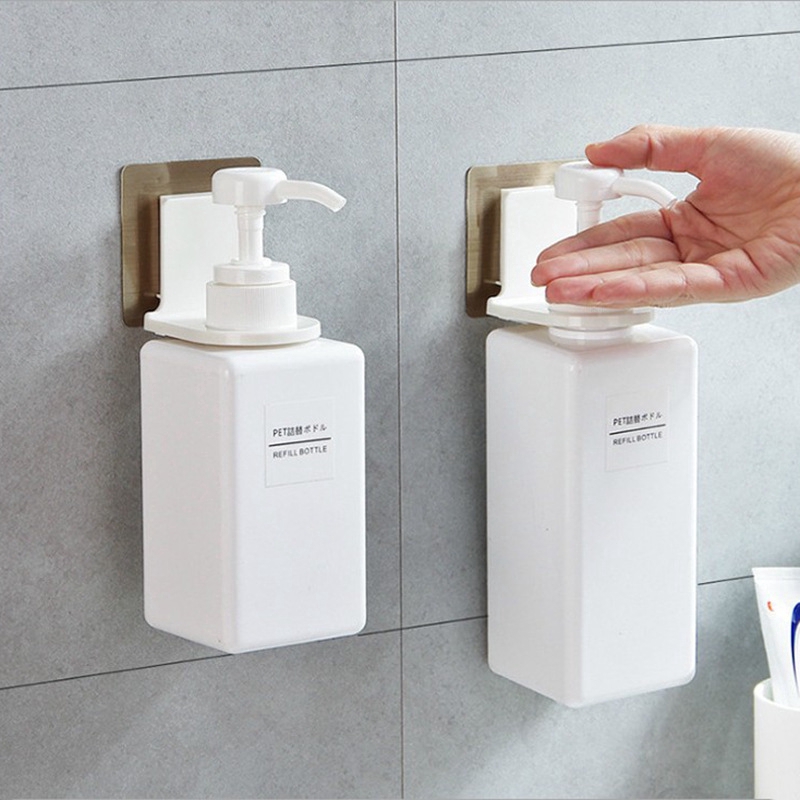 Shower gel shampoo hand sanitizer bottle storage toilet bathroom suction shelf type wall hook