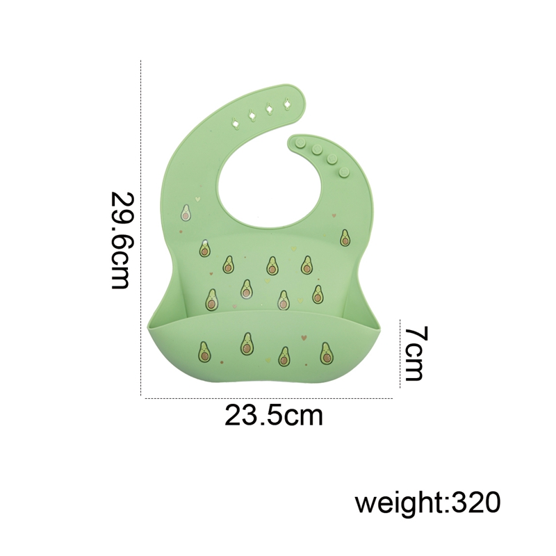 1 PC Cartoon Avocado Print Babies Bibs Waterproof Three-dimensional Safe Material BPA Free Easy To Clean Baby Bib Children Feeding Nursing Tools