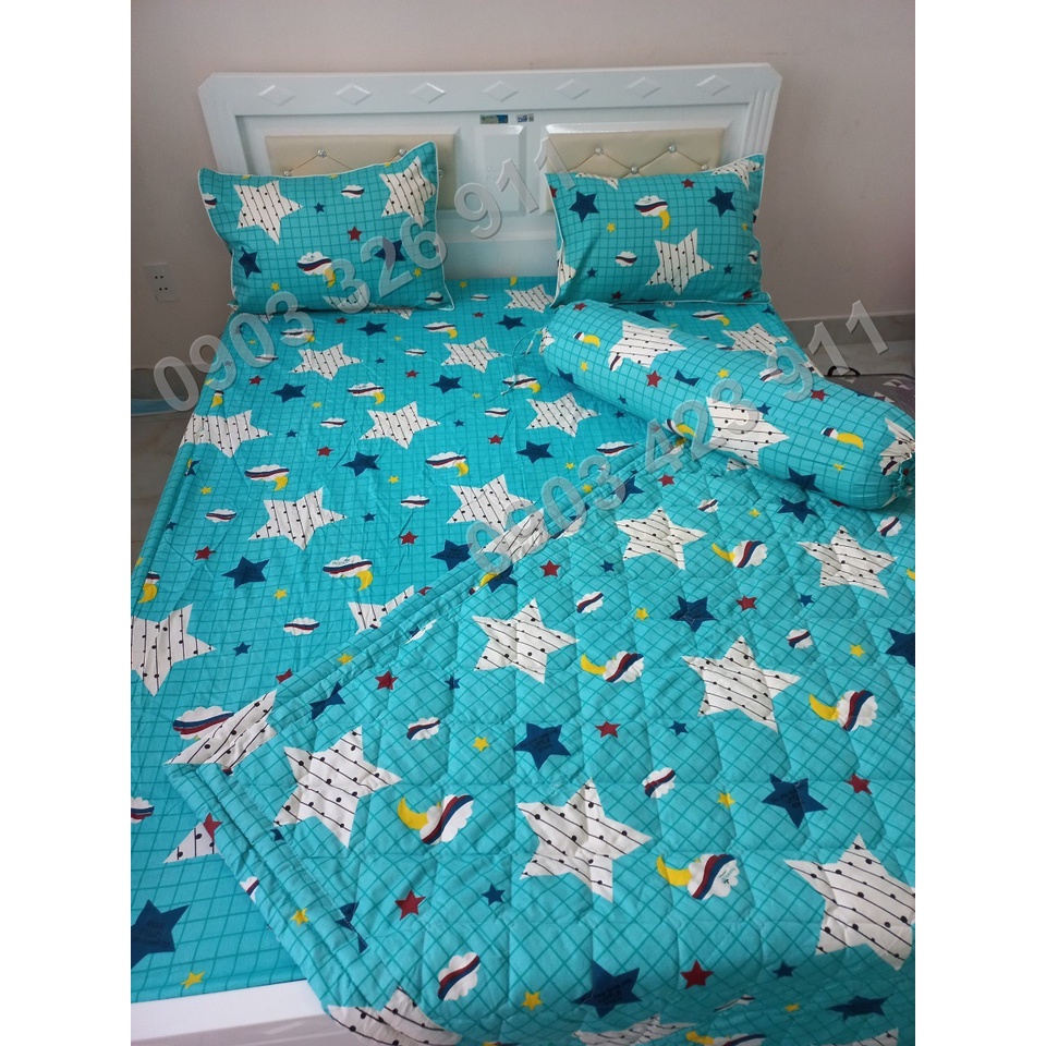 Bộ Drap Cotton Thắng Lợi Kèm Mền { CHUẨN LOGO}-siêu rẻ