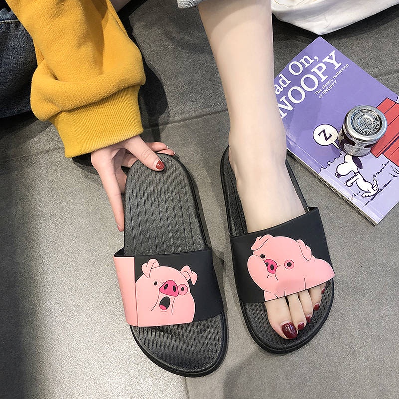Dép lê Dép Quai Ngang Chống Trượt Họa Tiết Hoạt Hình Dễ Thương Phong Cách Hàn Quốc
