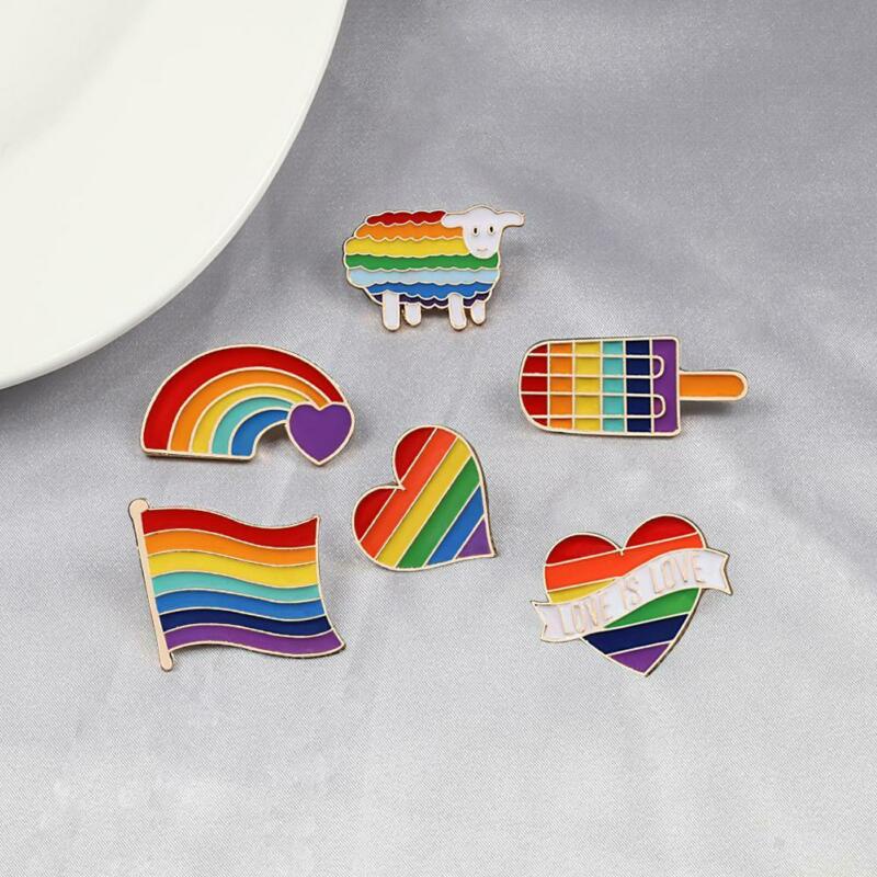 Huy Hiệu Cài Áo Hình Cầu Vồng Lgbt x1 P7I6