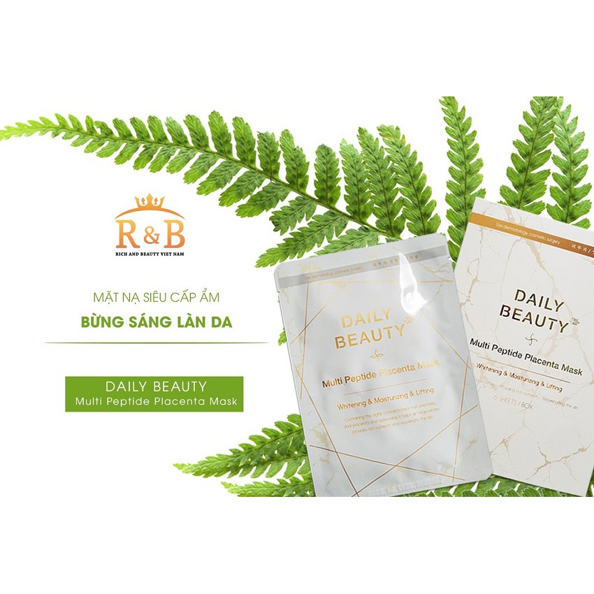 Mặt Nạ Nhau Thai Cừu Daily Beauty Multi Peptide Placenta Mask Hàn Quốc nuôi dưỡng làn da căng mịn, sạch mụn | BigBuy360 - bigbuy360.vn