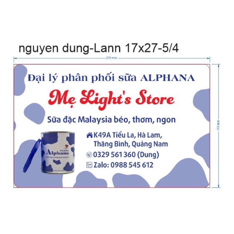 Sữa đặc Alphana Malaysia 500g