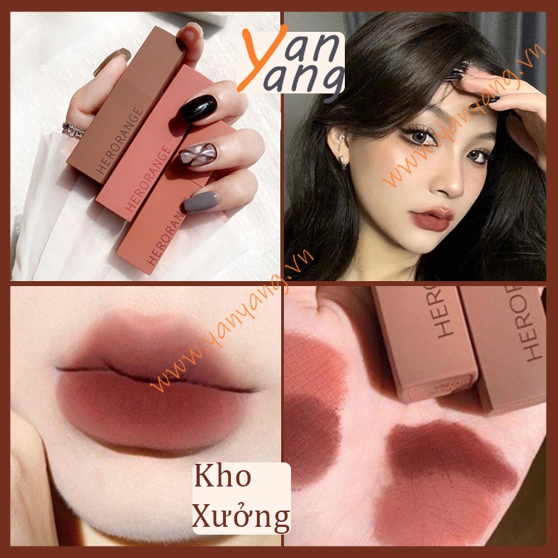 Son Herorange Mini Matte Lip Color Chống Thấm Nước Lâu Trôi