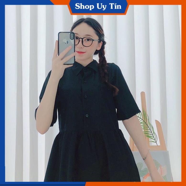 Váy Babydoll Trắng Tay Ngắn Dáng Xòe  Đầm Đi Dự Tiệc Cưới,Đi Chơi,Form Rộng Cổ Sơ Mi Ulzzang Hàn Quốc VD044 | BigBuy360 - bigbuy360.vn