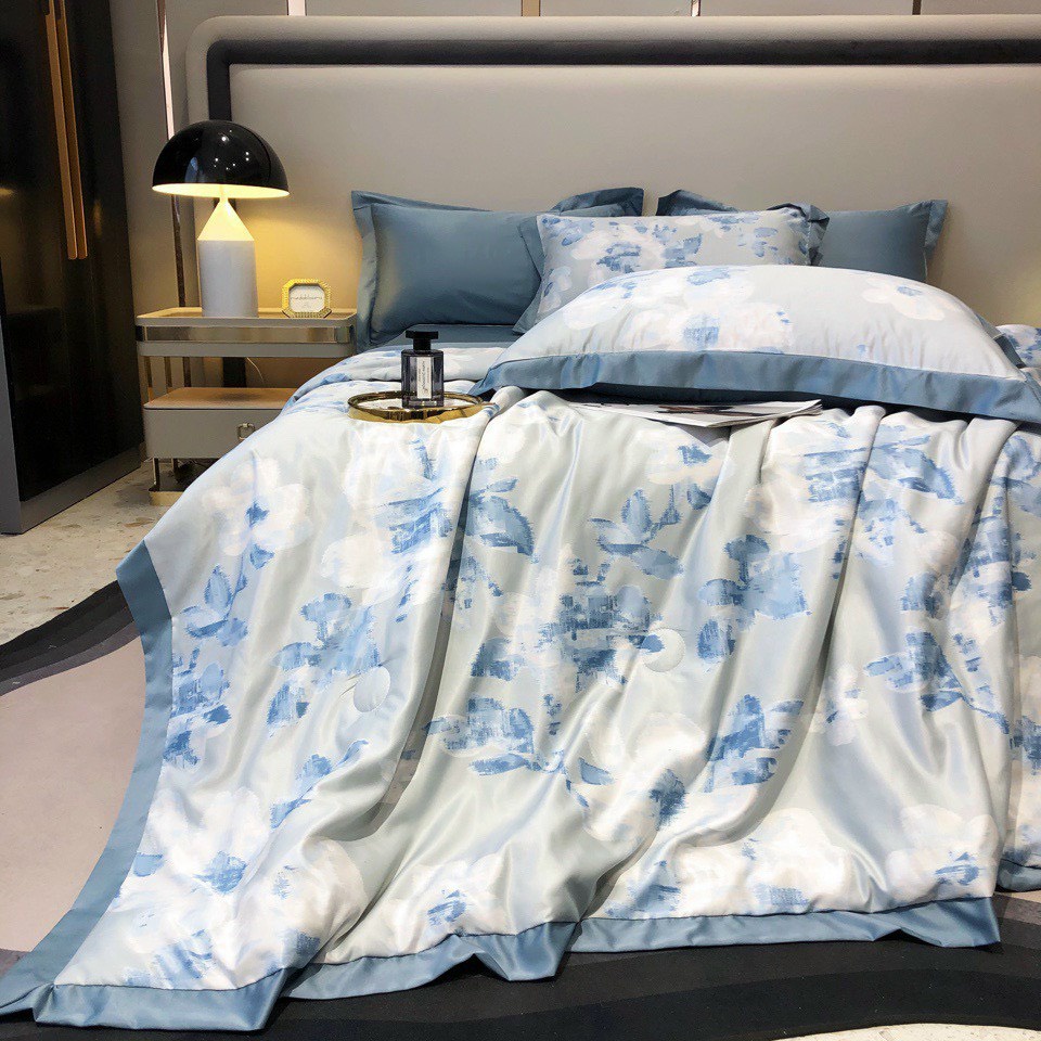 Bộ Chăn Ga Gối Lụa Thái 4 Món Set Chăn Ga Gối Trơn, Hoạ Tiết Lụa Cao Cấp