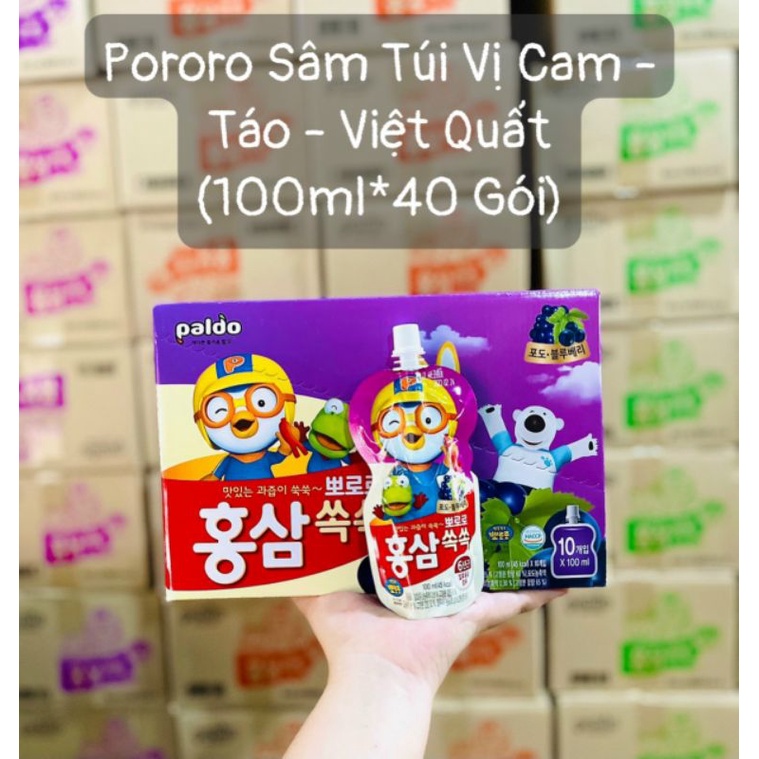 Nước hồng sâm trái cây paldo pororo Hàn Quốc