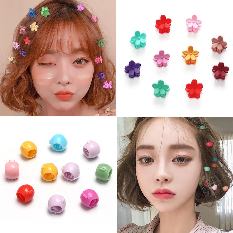 Kẹp tóc hình bông hoa nhỏ nhiều màu sắc phong cách Hàn Quốc dễ thương cho bé gái