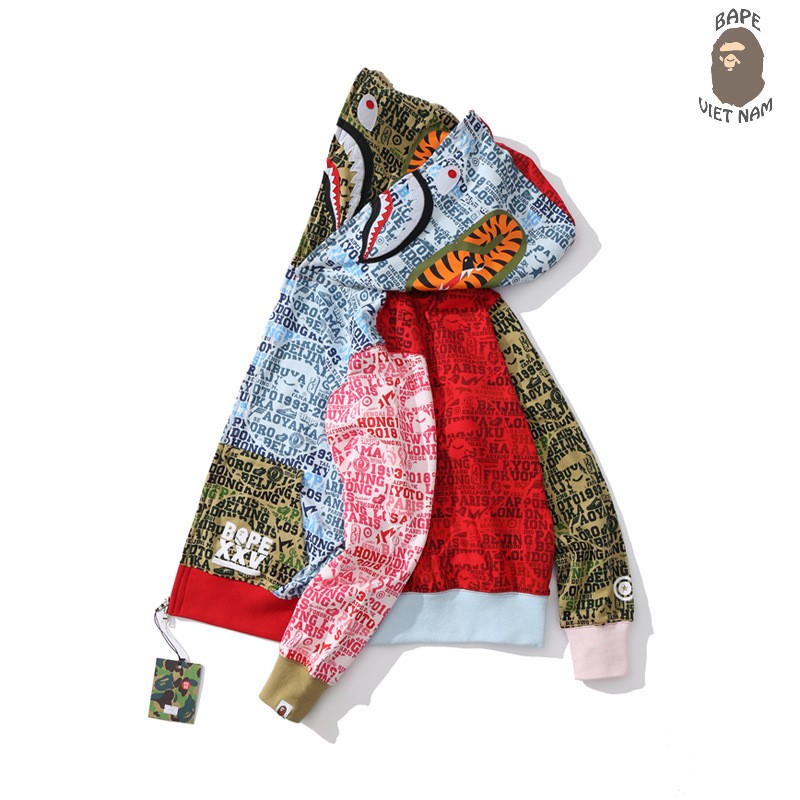 [ODER] Jacket Bape Shark 2 mũ fullzip , Áo khoác Hoodie Bape Cá Ngáo | BigBuy360 - bigbuy360.vn