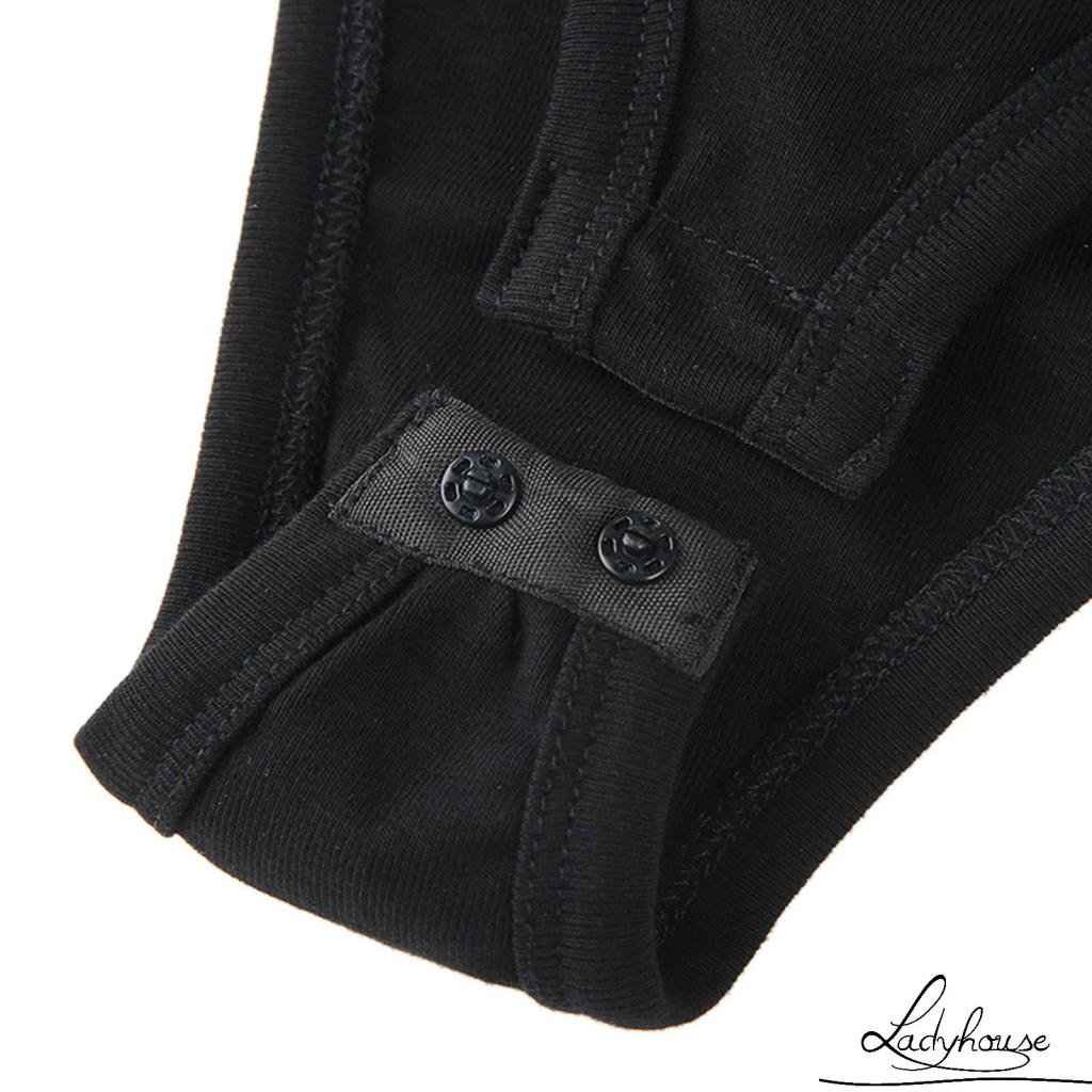 Bộ Áo Liền Quần Cổ Cao Tay Dài Hở Vai Màu Trơn Thời Trang Mùa Thu Dành Cho Bạn Nữ