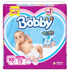 [KHUYẾN MÃI] Tã/Bỉm Dán Bobby Siêu Mỏng XS72/S56_Duchuymilk