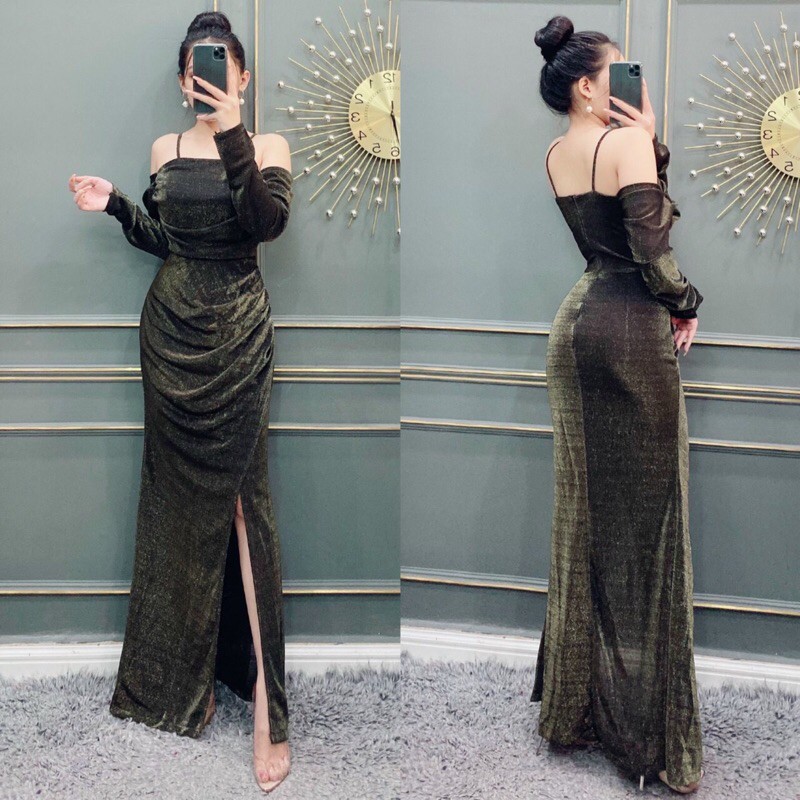 đầm trễ vai dạ hội