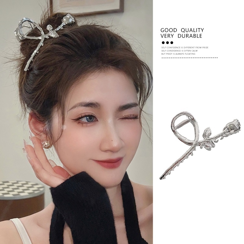 Kẹp tóc Bell Mew hoa hồng chế tác tinh xảo, độc đáo TOC58