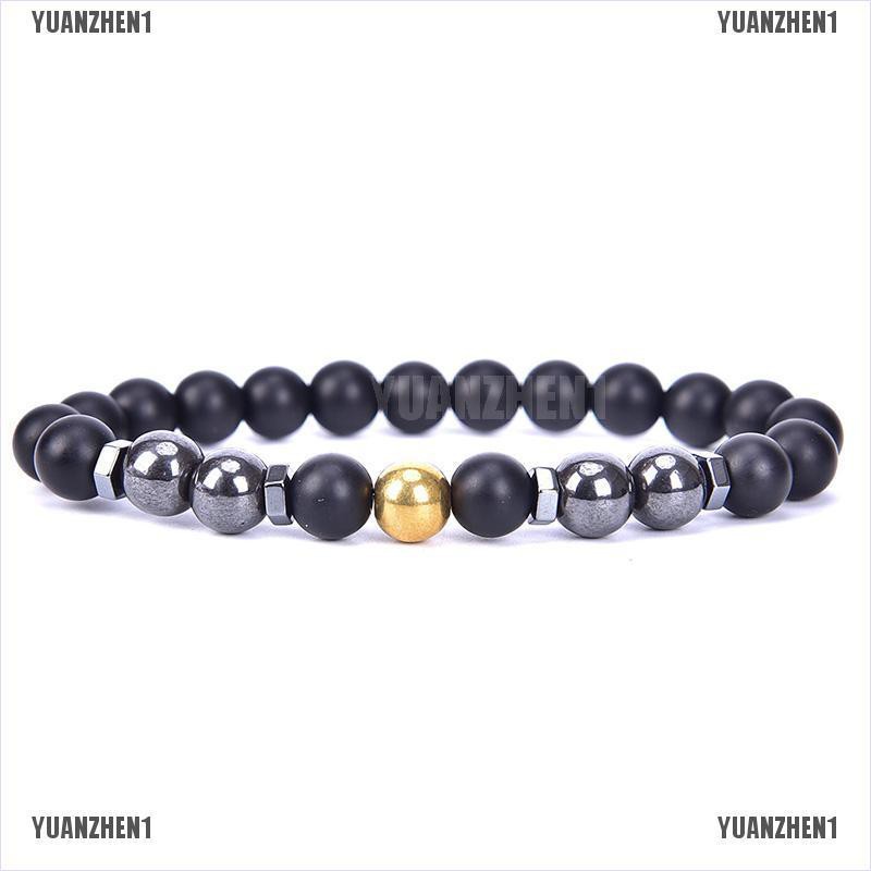 Vòng Tay Hạt Đá Hematite Màu Đen Từ Tính Chăm Sóc Sức Khỏe YUANZHEN1