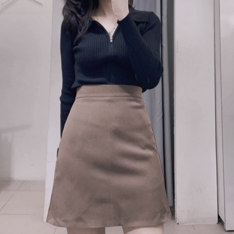 Áo khoá đen tay dài