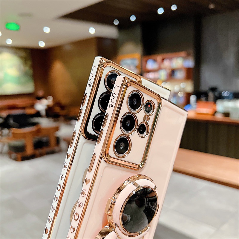 Ốp Điện Thoại Silicon Chống Sốc Có Giá Đỡ Hình Phi Hành Gia Sang Trọng Cho Samsung S22 Ultra A53 5G