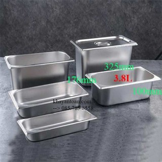 khay inox 1/3 dài 32,5cm rộng 17,6cm