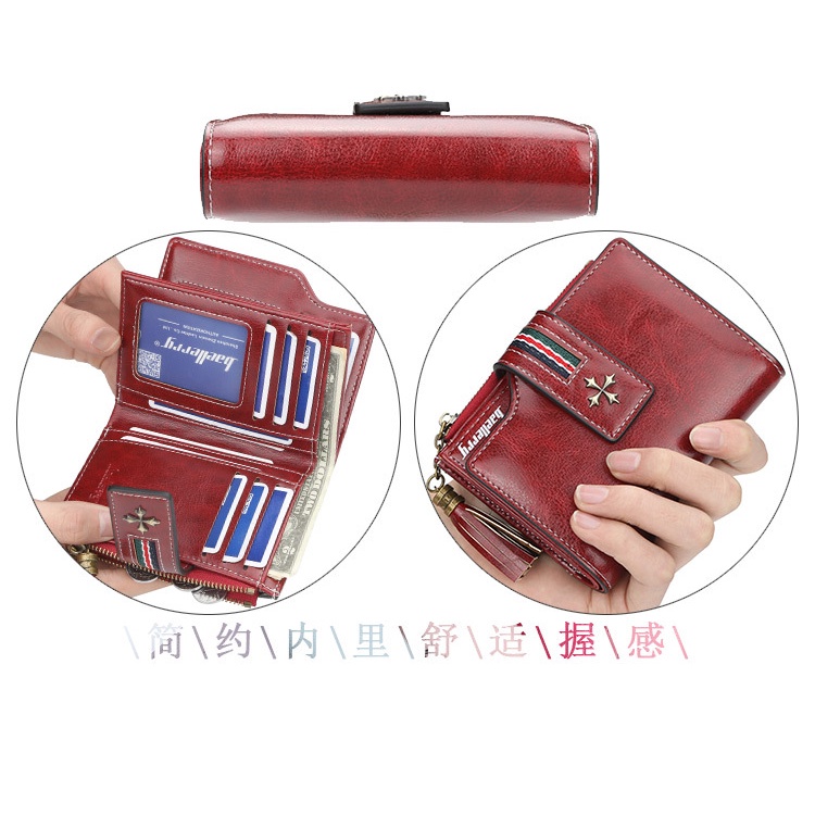 Ví Ngắn Nữ Baellerry Có Núm Tua Thời Trang