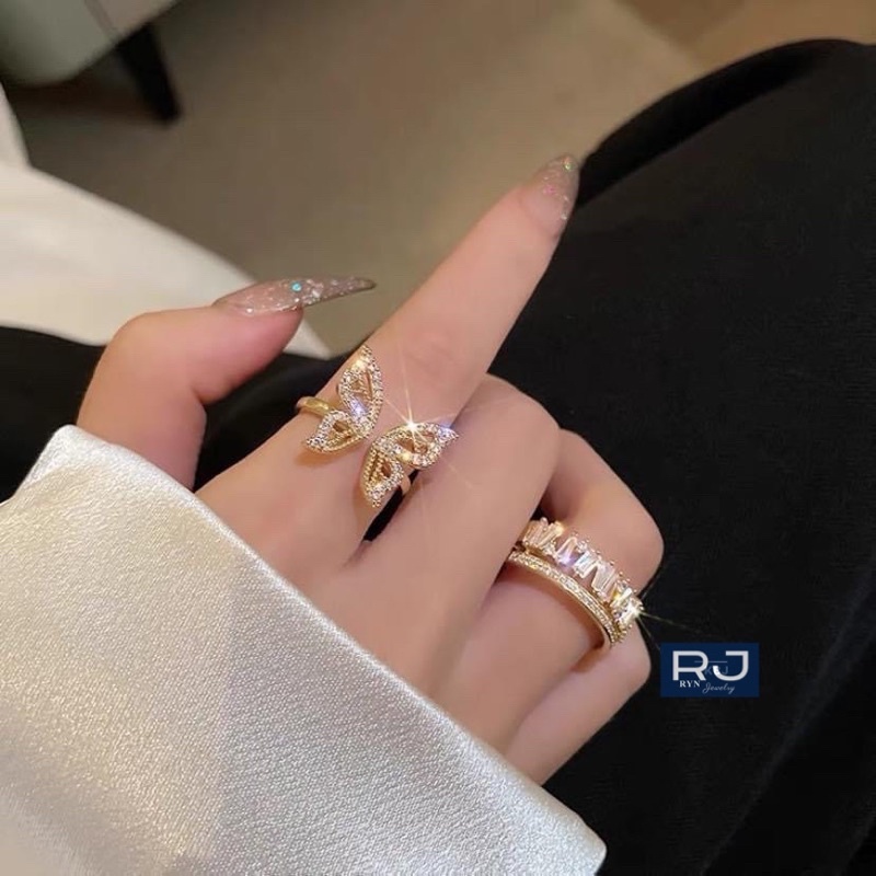 Nhẫn bạc Ý ghép hình bướm hàng bóng đẹp Ryn Jewelry siêu HOT đã #RESTOCK