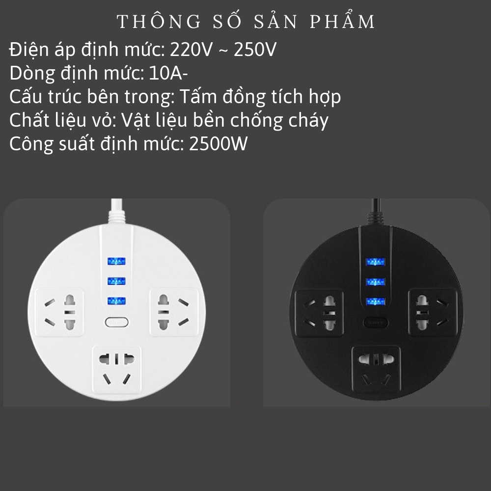 Ổ cắm điện đa năng chống cháy chống giật dây dài Shop Gia Dụng HOÀI AN