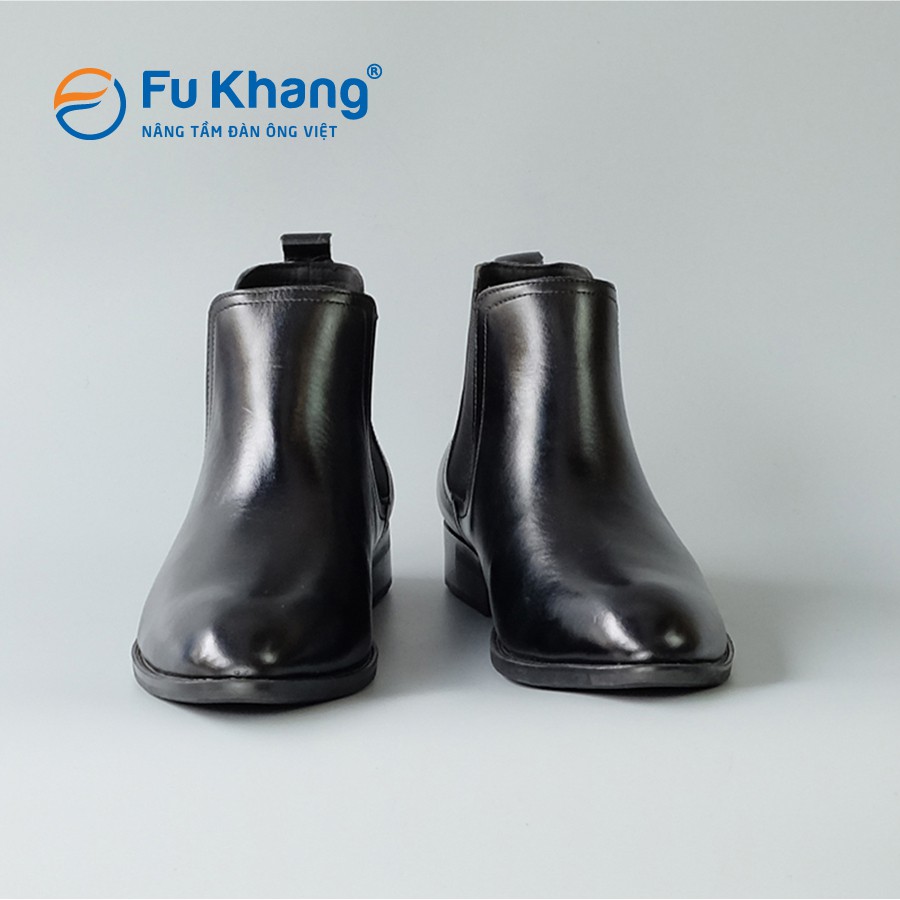 Giày chelsea boot da bò thật cao cấp hàng hiệu Fu Khang 2 màu Đen Nâu - FK00111