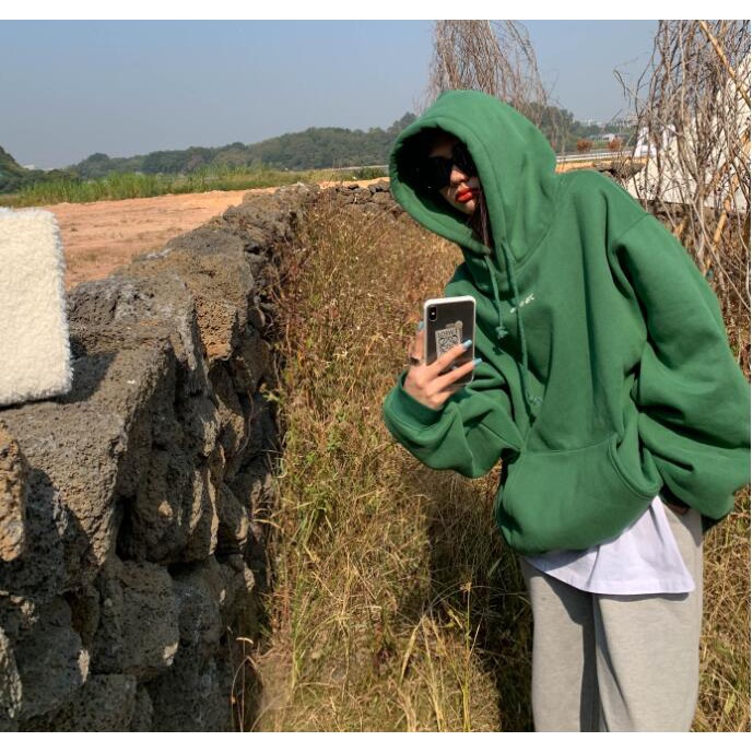 Áo Sweater Nữ Tay Dài Dáng Rộng In Chữ Phong Cách Hàn Quốc