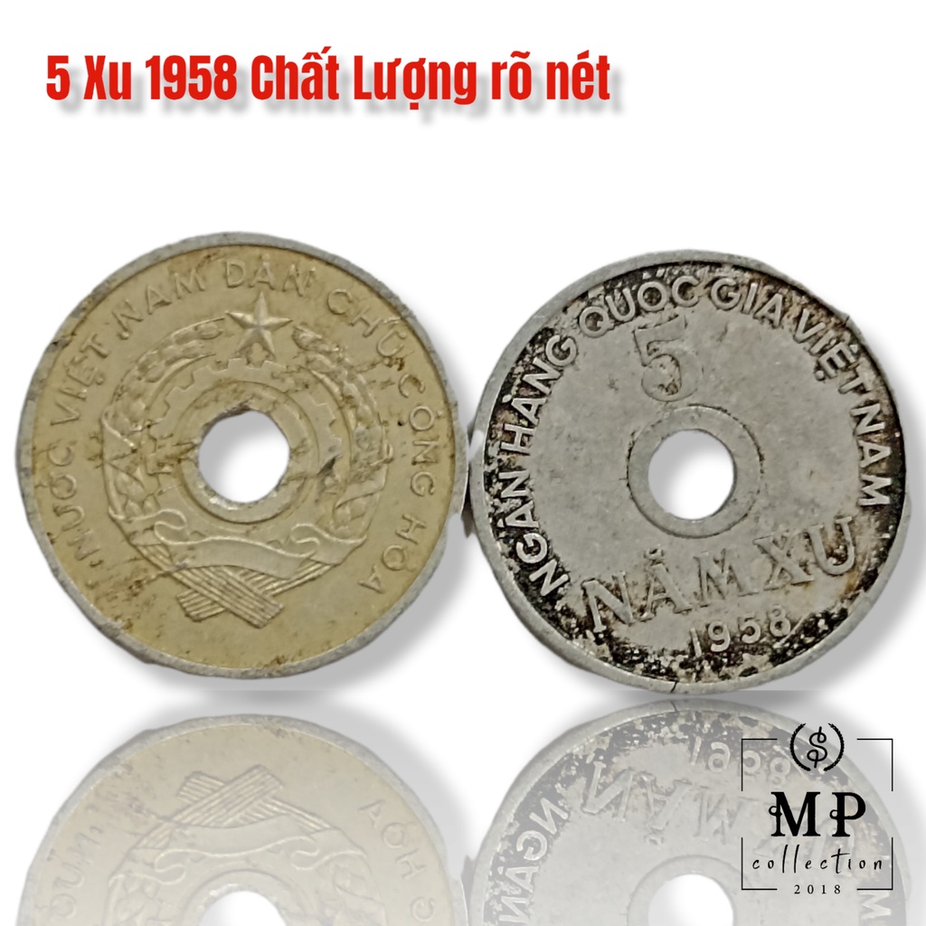 Đồng Cổ 5 Xu 1958 Chất Lượng rõ nét như hình.