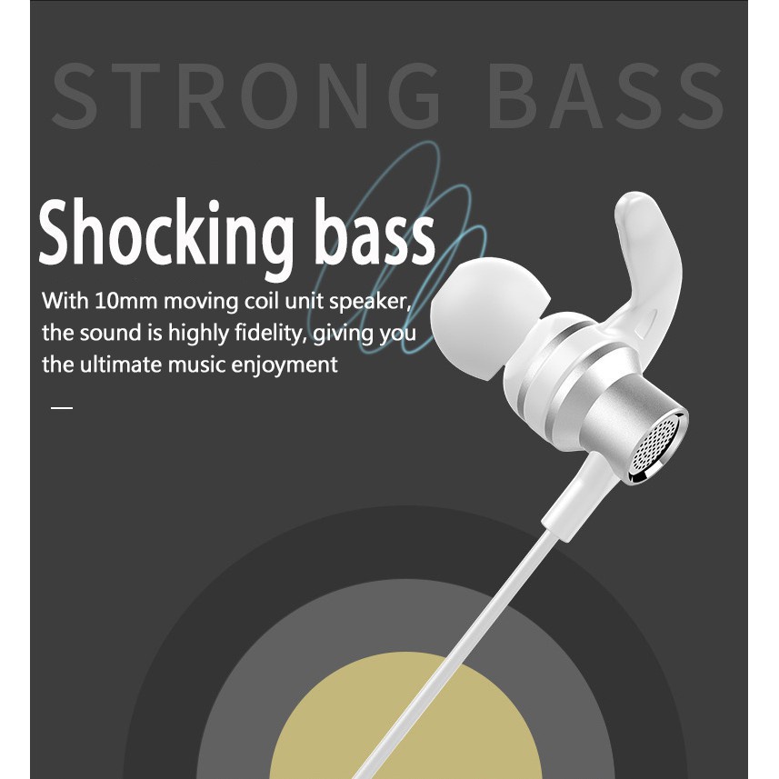 Tai Nghe Dạng Móc Vành Tai Giắc Cắm 3.5mm Âm Thanh Siêu Trầm HIFI HD