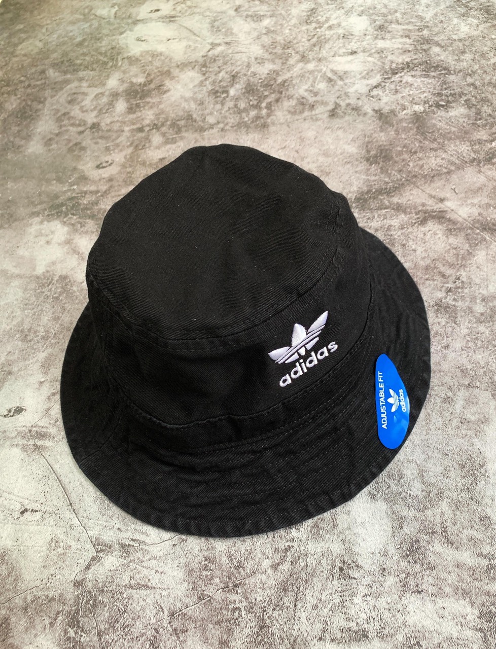 [HÀNG XUẤT XỊN] Mũ / nón Bucket das đen gân H22 ADICOLOR BUCKET HAT WASHED BLACK CL5193 Made in Thailand full tag code