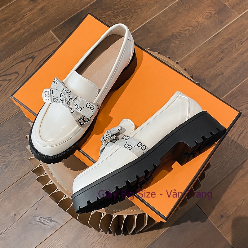 Giày da lười đế thấp big size từ 35-43