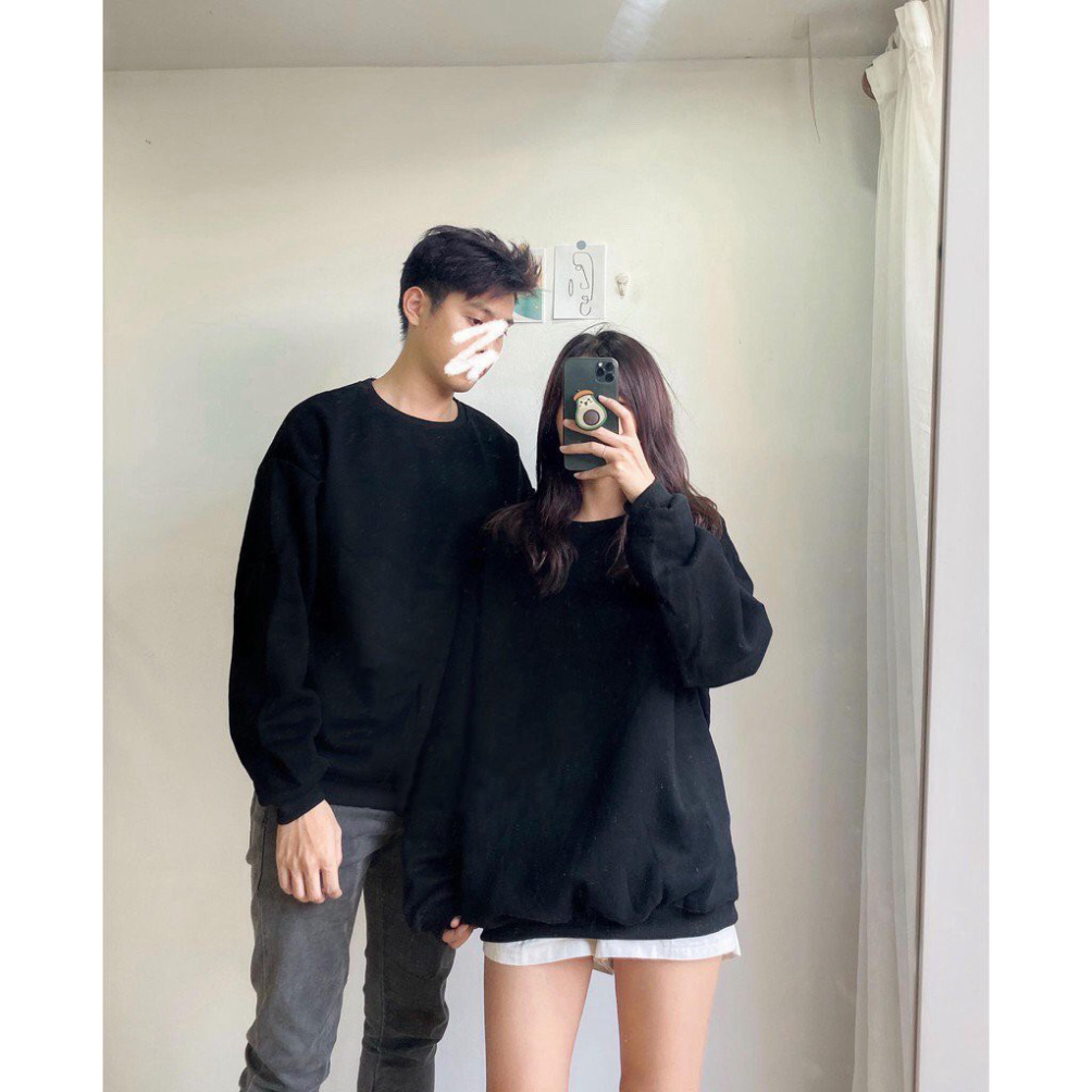 Áo Trơn Sweater Form rộng chất nỉ cao cấp Ulzzang unisex dài tay nam nữ AST