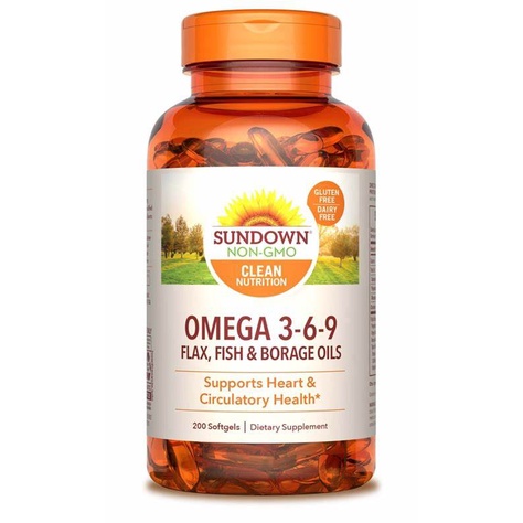 Dầu cá Sundown Naturals Triple Omega 3-6-9 Softgels 200 viên