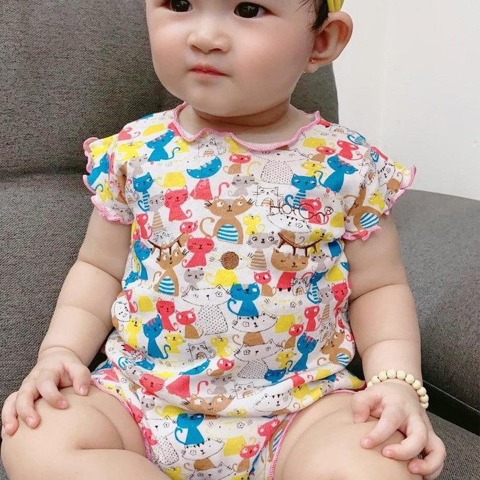 [Loại 1]Đồ Bộ Tay Ngắn Thun Mát HOTGA  Dễ Thương Nhiều Màu Cho Bé  Từ Sơ Sinh Size 3-12kg.