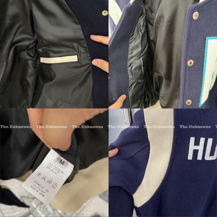 [Mirror Quality]-Áo Khoác Bomber H.UMAN MADE x Ebbets Field Flannels,Áo Varsity Jacket Humman made cao cấp full túi