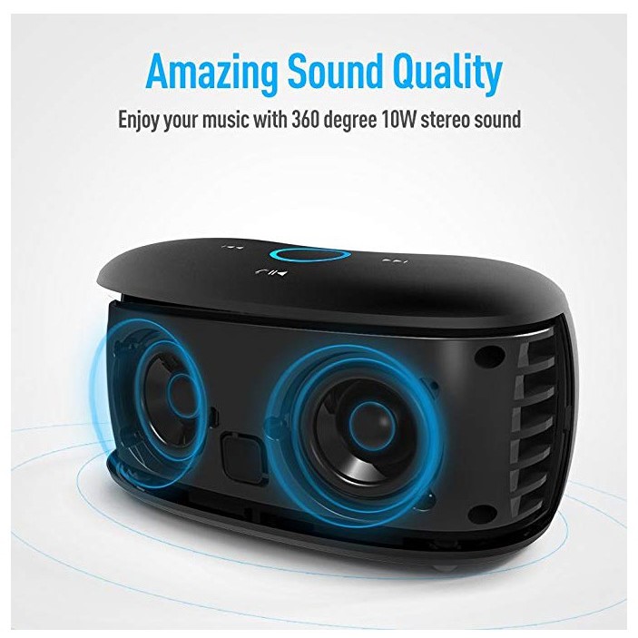 Loa DOSS SoundBox xs, Loa cảm ứng Bluetooth không dây di động 4.0 với Âm thanh HD 10W, Micrô cho Echo Dot, iPh