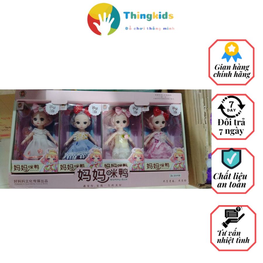 Set 4 con búp bê siêu yêu cho bé cao 17cm - Thingkids