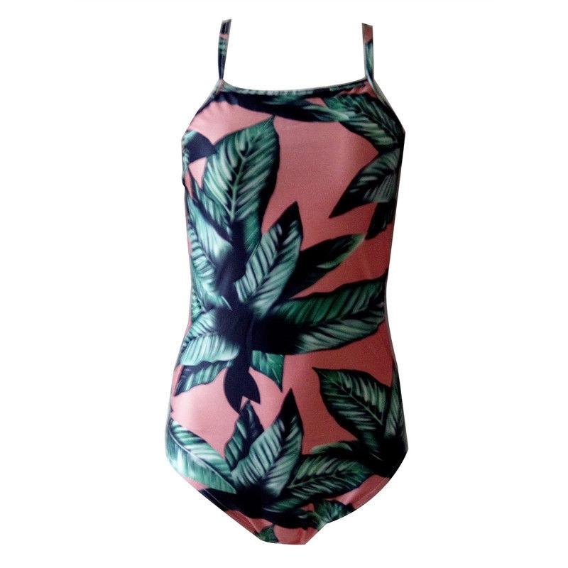 Đồ tắm một mảnh in họa tiết chiếc lá có mút đệm cho nữ | BigBuy360 - bigbuy360.vn