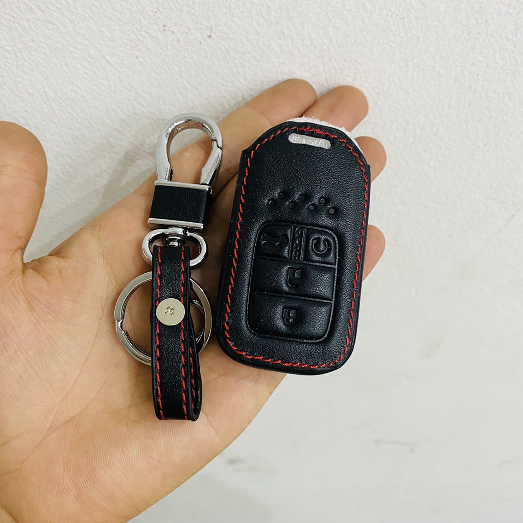 Bao Da Chìa Khóa Xe Honda CRV, CITY 2015 đến 2022 Màu Đen -Kèm Móc Treo