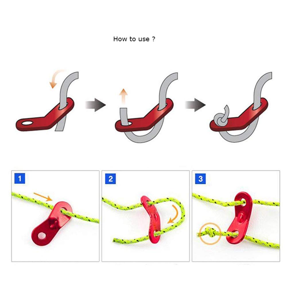 Bộ 10 Móc Khóa Dây Lều Cắm Trại Bằng Hợp Kim Nhôm Chống Xoắn Nhiều Màu Sắc Tiện Dụng